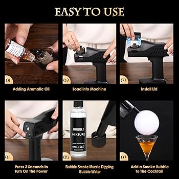Amazon.com: LWRT Cocktail Smoking Bubble Gun - Electric